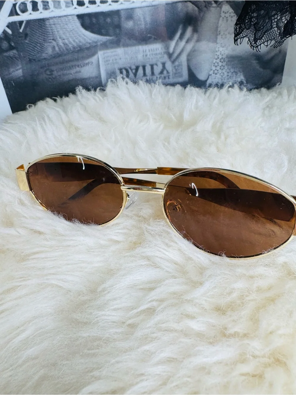 Gold Frame Brown Lens Sunglasses
